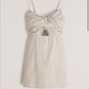 Plaid Double Knot-Front Cutout Mini Dress
